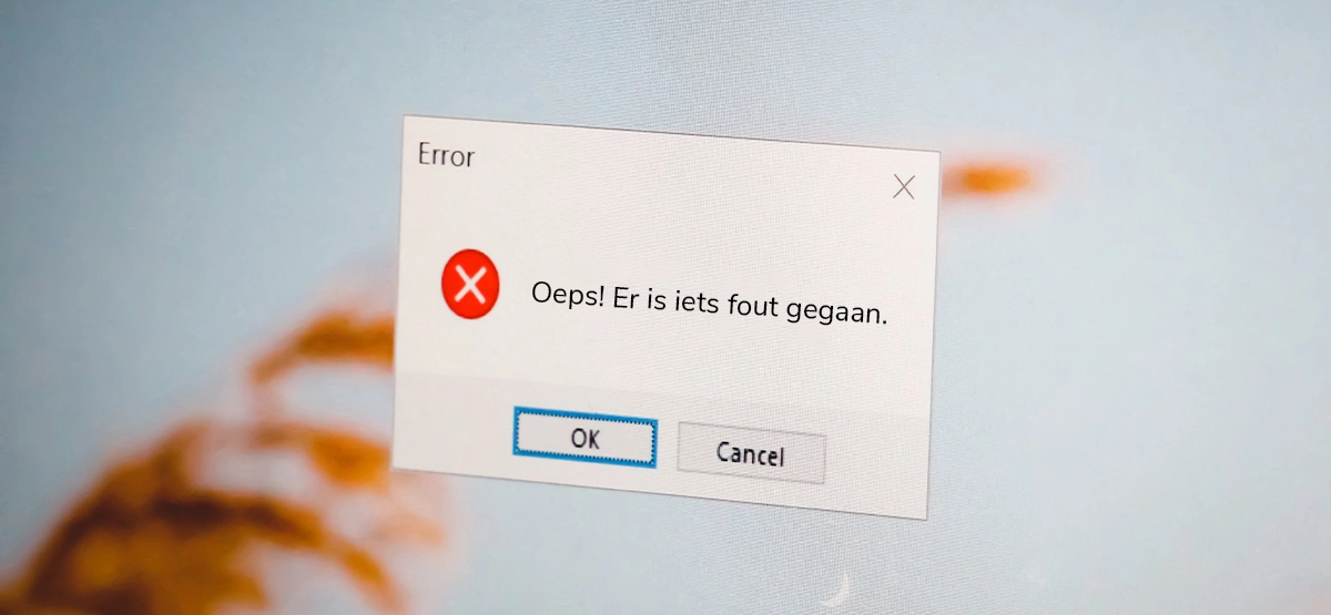 Error-melding op de computer